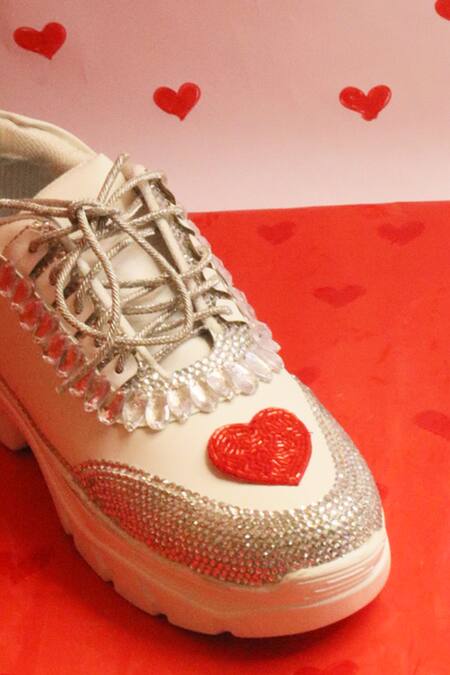 Shop_Chal Jooti_Multi Color Loveglow Lollipops Hand Embroidered Sneakers_Online_at_Aza_Fashions