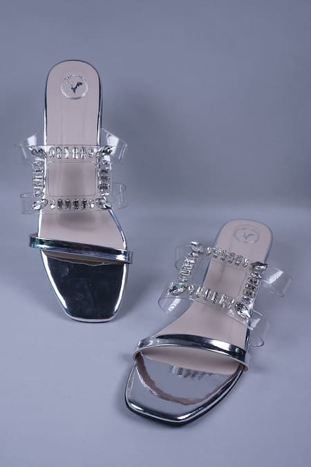 Shop Sana K luxurious Footwear Blue Crystals, Rhinestones Jewel Embellished Heels at Aza Fashions Shop_Sana K luxurious Footwear_Blue Crystals, Rhinestones Jewel Embellished Heels _at_Aza_Fashions