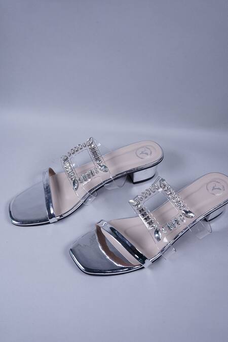 Sana K luxurious Footwear Blue Crystals, Rhinestones Jewel Embellished Heels Online at Aza Fashions Sana K luxurious Footwear_Blue Crystals, Rhinestones Jewel Embellished Heels _Online_at_Aza_Fashions