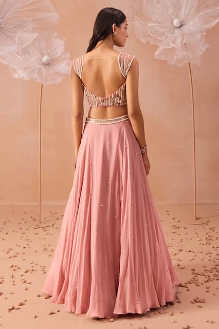 Parul Gandhi Hand Embroidered Blouse Lehenga Set 