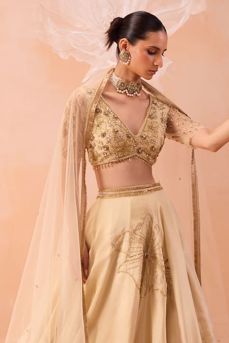 Parul Gandhi Sarine Hand Embroidered Lehenga Set 