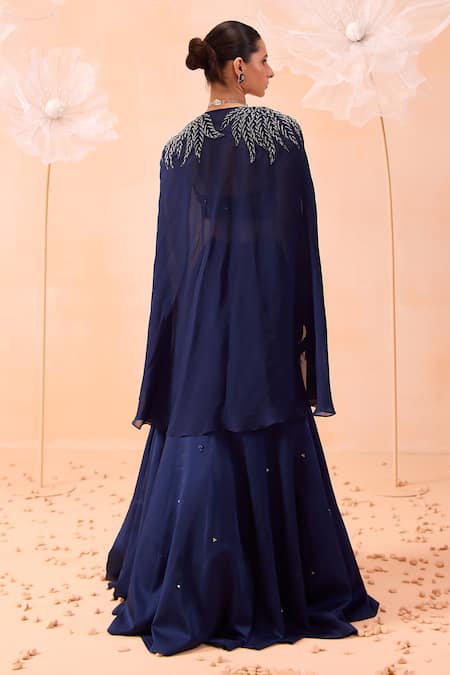 Parul Gandhi Hand Embroidered Cape Lehenga Set 