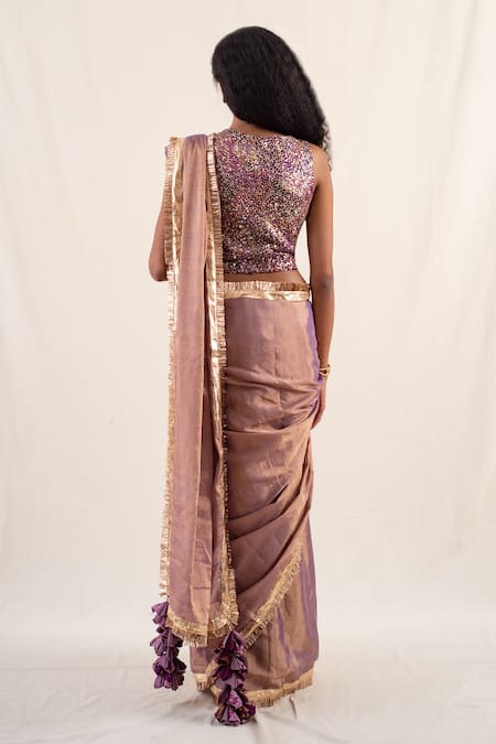 Priyanka Raajiv Aravali Sequin Embroidered Waistcoat Blouse 