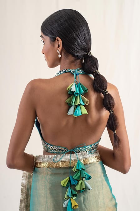 Priyanka Raajiv Jahnu Silk Brocade Sequin Embroidered Blouse 