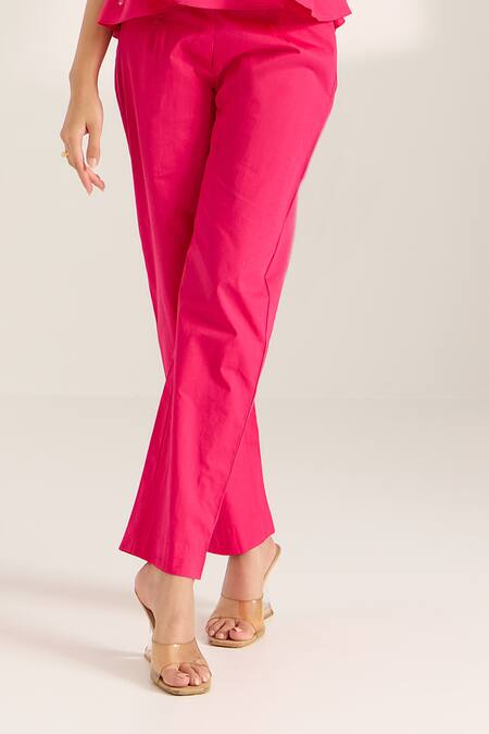 Shop Sonal Pasrija Pink Cotton Beads Square Neck Heart Embellished Top With Pant Online at Aza Fashions Shop_Sonal Pasrija_Pink Cotton Beads Square Neck Heart Embellished Top With Pant _Online_at_Aza_Fashions