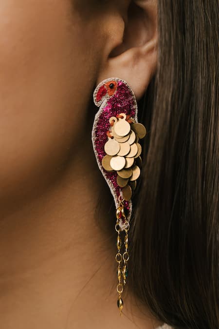 Moirra Mithoo Peeta Dabka Embroidered Danglers 