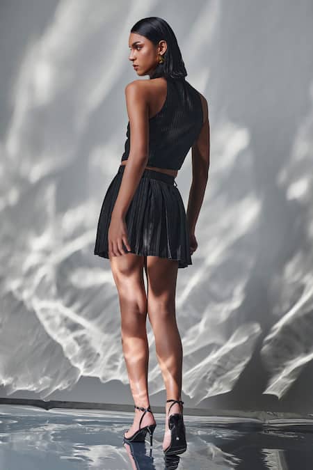 Torqadorn Striped Box Pleated Skirt 