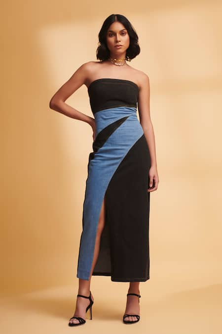 TORQADORN Colourblock Slit Dress 