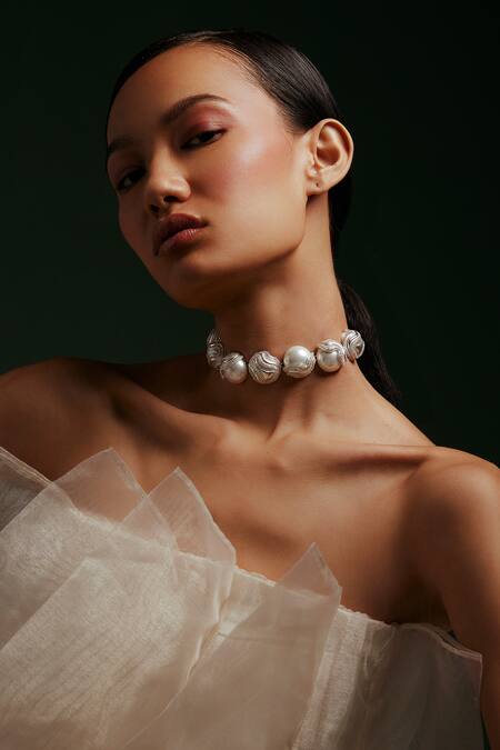 Shop Anaash White Stones, Studs, Pearls Prism Studded Drop Earrings Online at Aza Fashions Shop_Anaash_White Stones, Studs, Pearls Prism Studded Drop Earrings _Online_at_Aza_Fashions