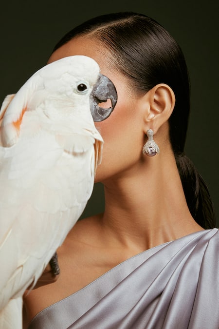 Anaash White Stones, Pearls Zing Studded Drop Earrings Online at Aza Fashions Anaash_White Stones, Pearls Zing Studded Drop Earrings _Online_at_Aza_Fashions