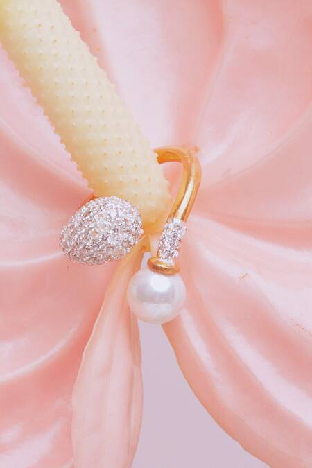Anaash White Stones, Pearls Nova Wrap Ring Online at Aza Fashions Anaash_White Stones, Pearls Nova Wrap Ring _Online_at_Aza_Fashions