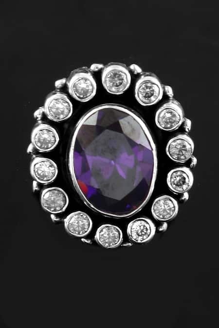 Noor Floral Zircon Stone Embellished Ring 