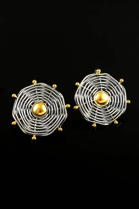 Noor Dual Tone Wheel Pattern Studs 