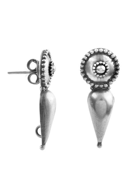 Noor_Silver Plated Bloom Tribe Studs _Online_at_Aza_Fashions