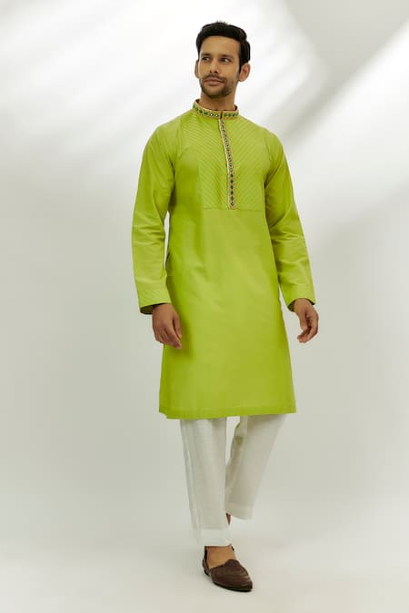 Nadima Saqib Pintucked Placed Embroidered Kurta 