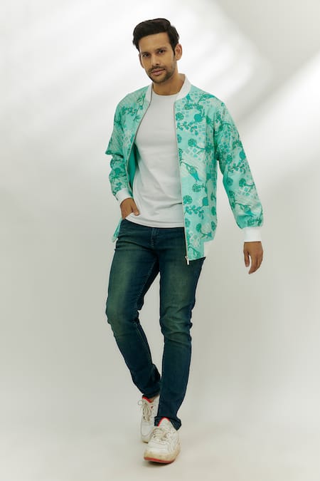 Nadima Saqib Floral Print Bomber Jacket 