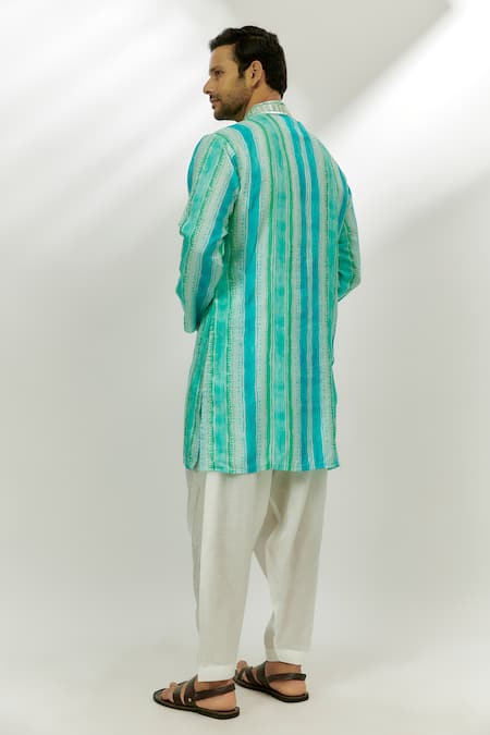 Shop_Nadima Saqib_Blue Viscose, Silk Embroidery, Sequins Floral Print Bomber Jacket _at_Aza_Fashions