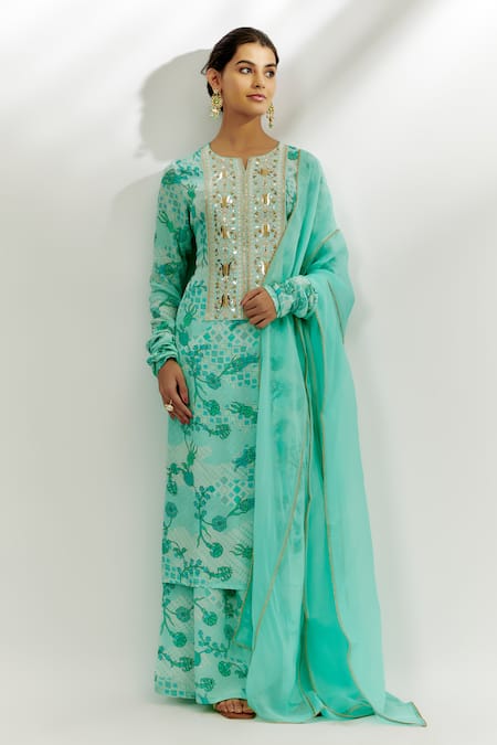 Nadima Saqib Floral Print Kurta Palazzo Set 