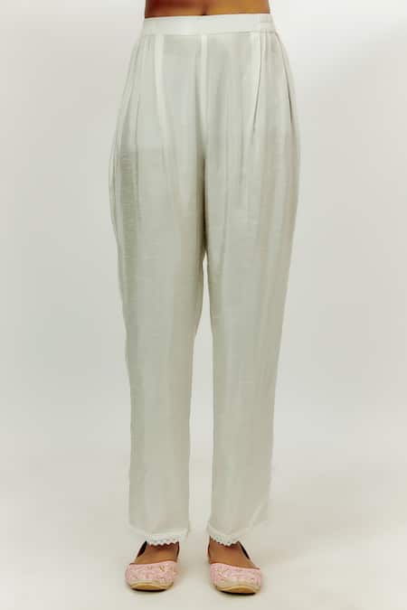 Buy Nadima Saqib Pink Crepe, Organza Sequins, Lace V-neck Printed Straight Kurta Set Online at Aza Fashions Buy_Nadima Saqib_Pink Crepe, Organza Sequins, Lace V-neck Printed Straight Kurta Set _Online_at_Aza_Fashions