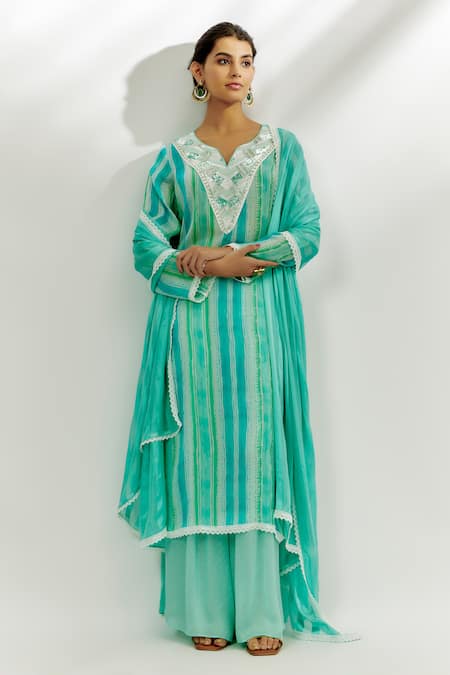 Nadima Saqib Embroidered Kurta Palazzo Set 