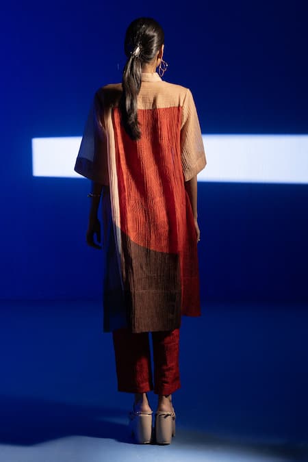 Shop Clos Multi Color Cotton Collared Abstract Print Straight Shirt Kurta And Pant Set at Aza Fashions Shop_Clos_Multi Color Cotton Collared Abstract Print Straight Shirt Kurta And Pant Set _at_Aza_Fashions