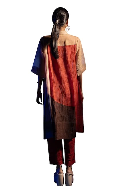 Clos Multi Color Cotton Collared Abstract Print Straight Shirt Kurta And Pant Set at Aza Fashions Clos_Multi Color Cotton Collared Abstract Print Straight Shirt Kurta And Pant Set _at_Aza_Fashions