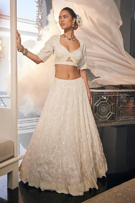 Label Deepshika Agarwal Moti Work Lehenga Set 