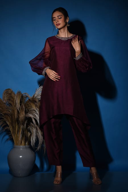 Label Deepshika Agarwal Ballloon Sleeve Kurta With Pant 