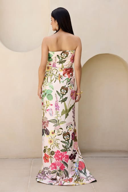 Prints By Radhika Floral Bouquet Print Slit Dress 