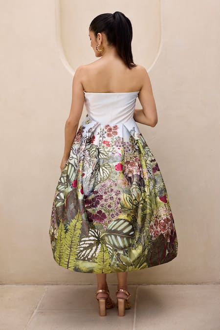 Prints By Radhika Floral Print Strapless Dress 