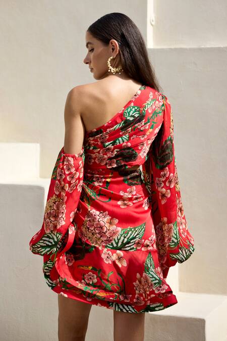 Prints By Radhika Foliage Print Tiered Dress 