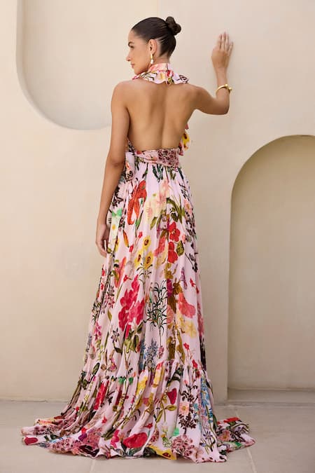 Prints By Radhika Floral Vine Print High-Low Dress 