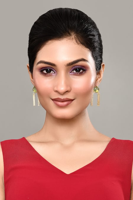 Nazaakat By Samara Singh_Gold Plated Kundan Jadau Embellished Dangler Earrings _Online_at_Aza_Fashions