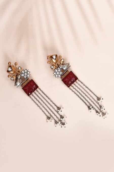 Nazaakat By Samara Singh Embellished Long Earrings 