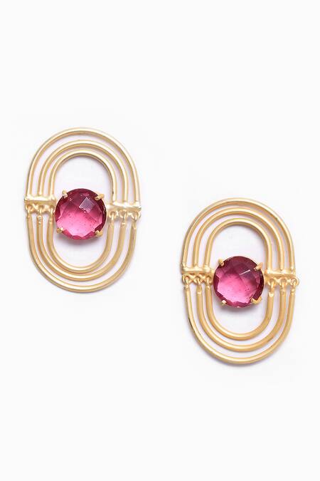 Buy_Nazaakat By Samara Singh_Gold Plated Diamonds, Stones Kundan Jadau Embellished Dangler Earrings _Online_at_Aza_Fashions