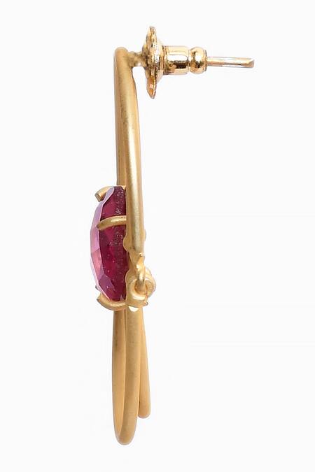 Shop_Nazaakat By Samara Singh_Gold Plated Diamonds, Stones Kundan Jadau Embellished Dangler Earrings _Online_at_Aza_Fashions