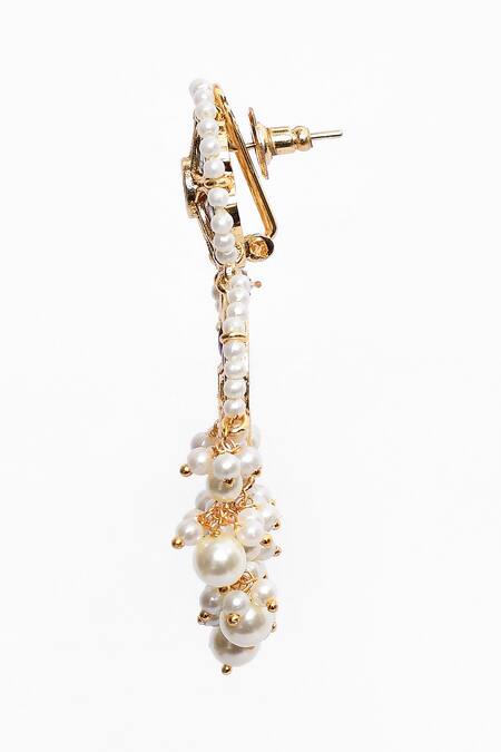 Shop_Nazaakat By Samara Singh_Gold Plated Pearls Noor Kundan Embellished Chandbalis _Online_at_Aza_Fashions