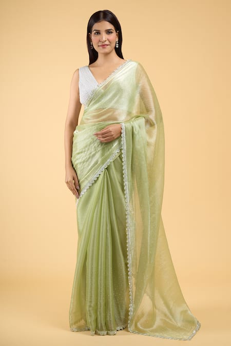 Samyukta Singhania Mukaish Work Saree With Running Blouse 