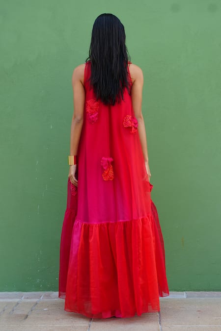 Vidhi Wadhwani Dia Applique Embroidered Dress 