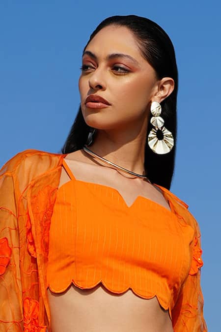 Buy Vidhi Wadhwani Orange Silk Organza, Cotton Liana Floral Applique Work Jacket Palazzo Set Online at Aza Fashions Buy_Vidhi Wadhwani_Orange Silk Organza, Cotton Liana Floral Applique Work Jacket Palazzo Set _Online_at_Aza_Fashions