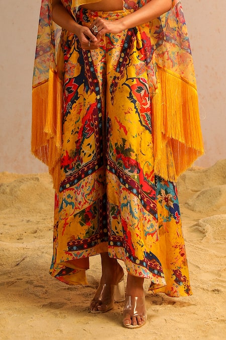 Aditi Gupta Yellow Georgette Satin Printed Abstract Motifs Cape Round Pant Set Online at Aza Fashions Aditi Gupta_Yellow Georgette Satin Printed Abstract Motifs Cape Round Pant Set _Online_at_Aza_Fashions
