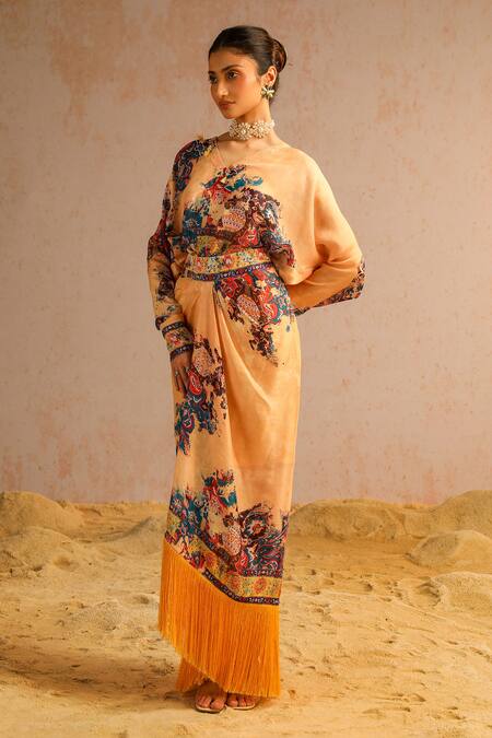 Buy Aditi Gupta Beige Georgette, Satin Pearls, Sequins, Abstract Motifs Print Top And Skirt Set Online at Aza Fashions Buy_Aditi Gupta_Beige Georgette, Satin Pearls, Sequins, Abstract Motifs Print Top And Skirt Set _Online_at_Aza_Fashions