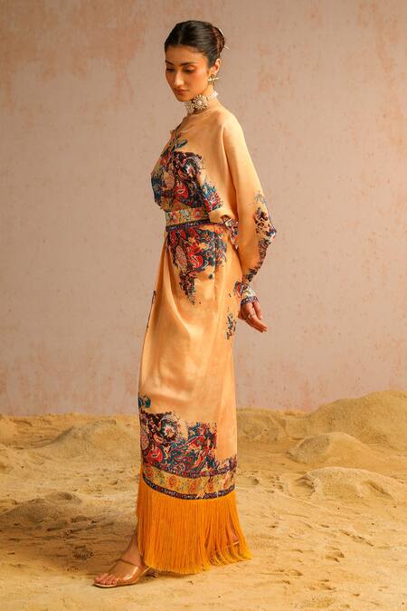 Shop Aditi Gupta Beige Georgette, Satin Pearls, Sequins, Abstract Motifs Print Top And Skirt Set Online at Aza Fashions Shop_Aditi Gupta_Beige Georgette, Satin Pearls, Sequins, Abstract Motifs Print Top And Skirt Set _Online_at_Aza_Fashions