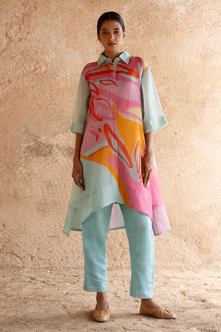 Clos Asymmetric Kurta Tunic With Pant 