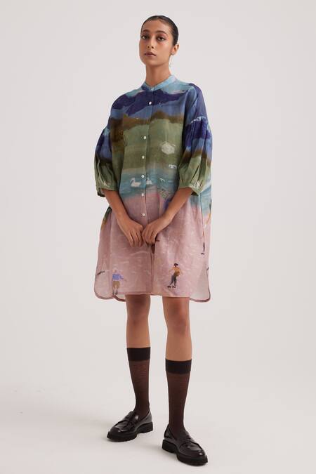 Cord Oracle Scenic Print Shirt Tunic 