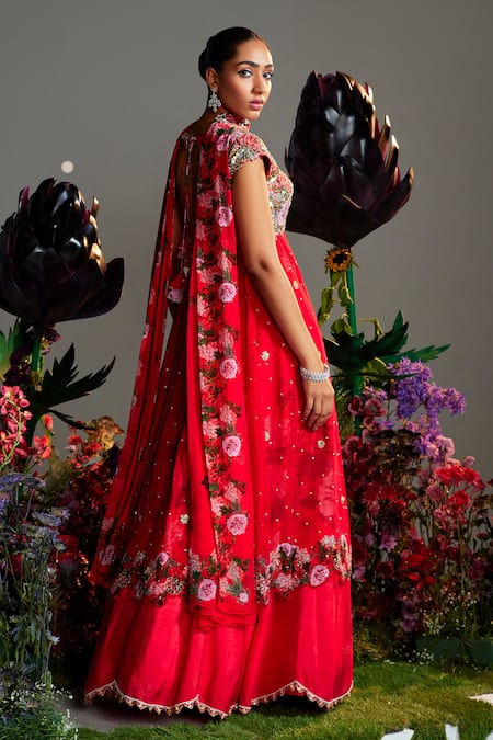 Nea By Nikita Tiwari Phool Bhag Hand Embroidered Anarkali Lehenga Set 