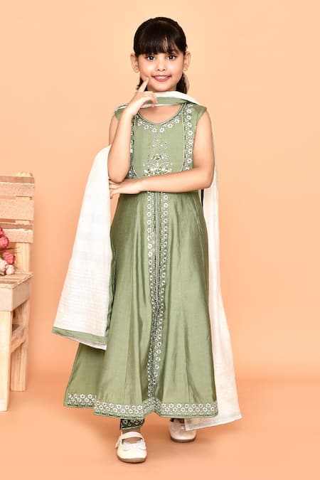 Samyukta Singhania Floral Yoke Embroidered Anarkali & Pant Set 