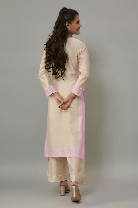 The Aarya Ivory Organza, Chanderi, Handloom Cotton Pearls Embroidered Kurta Palazzo Set Online at Aza Fashions The Aarya_Ivory Organza, Chanderi, Handloom Cotton Pearls Embroidered Kurta Palazzo Set _Online_at_Aza_Fashions