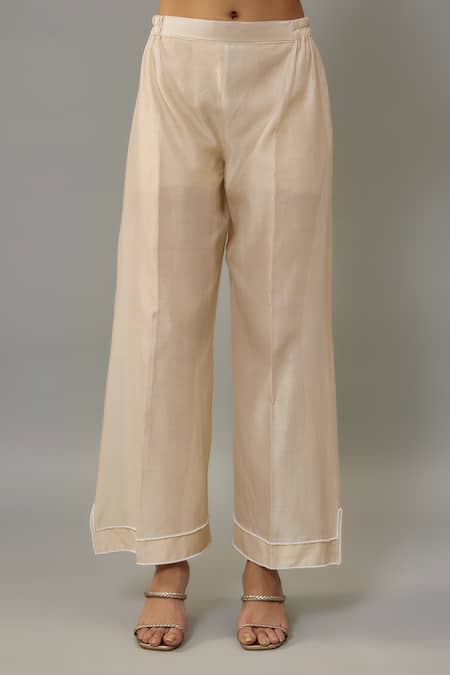 The Aarya Ivory Organza, Chanderi, Handloom Cotton Pearls Embroidered Kurta Palazzo Set at Aza Fashions The Aarya_Ivory Organza, Chanderi, Handloom Cotton Pearls Embroidered Kurta Palazzo Set _at_Aza_Fashions