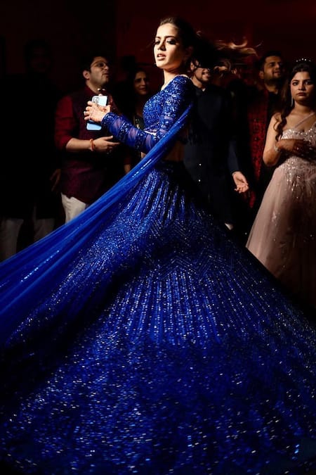 Isa By Dolly Wahal Noopur crystal Embroidered Lehenga & Drape Dupatta Set 